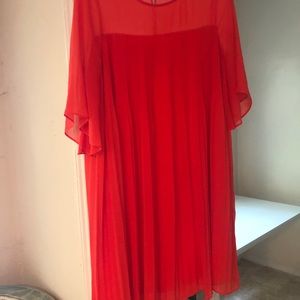 Anthropologie MAEVE Red Orange Summer Dress